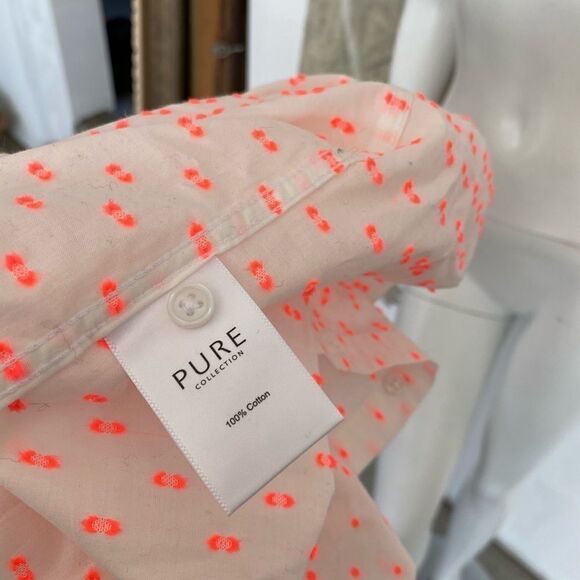 Pure Collection Neon Dobby Cotton Shirt Size 18 - Picture 10 of 12